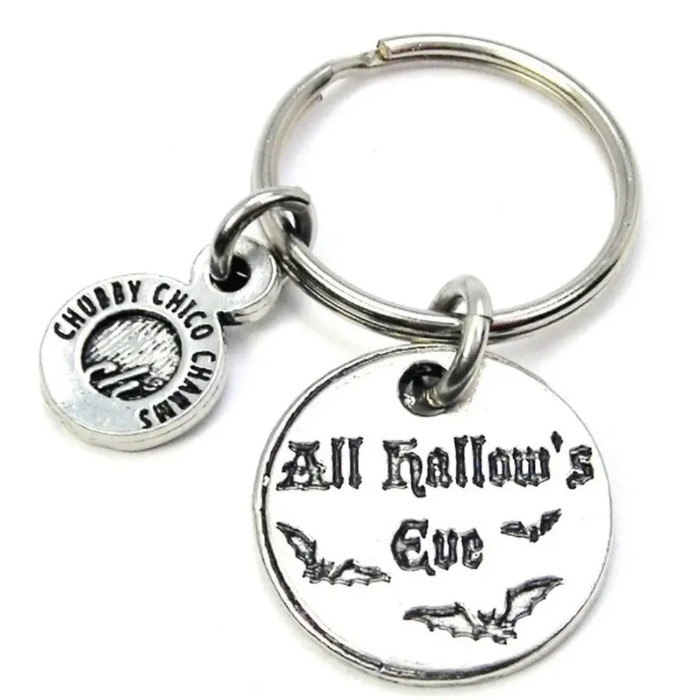 Pewter Keychain Halloween Chubby Chico Charms All Hallow's Eve Keyring‎ NEW